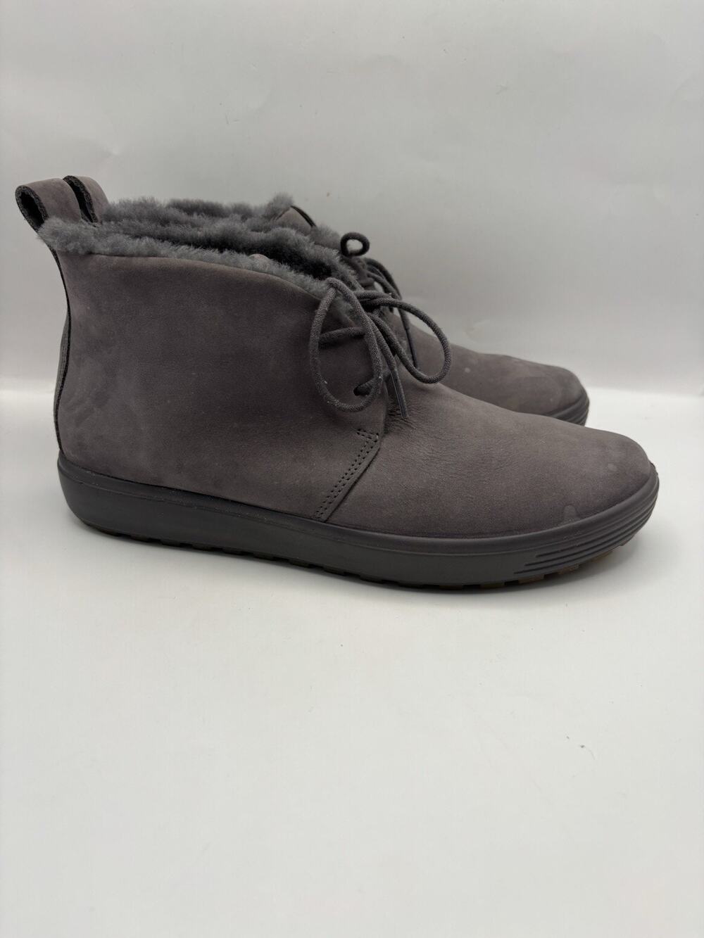 Ecco Soft 7 Tred Shearling Gray Ankle Booties Women Size 8 - 8.5